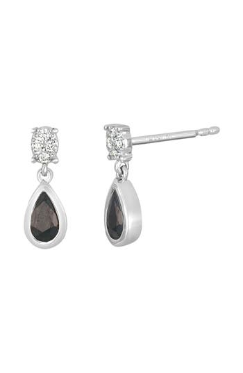 Bony Levy El Mar 18k White Gold Diamond & Sapphire Teardrop Earrings In Black