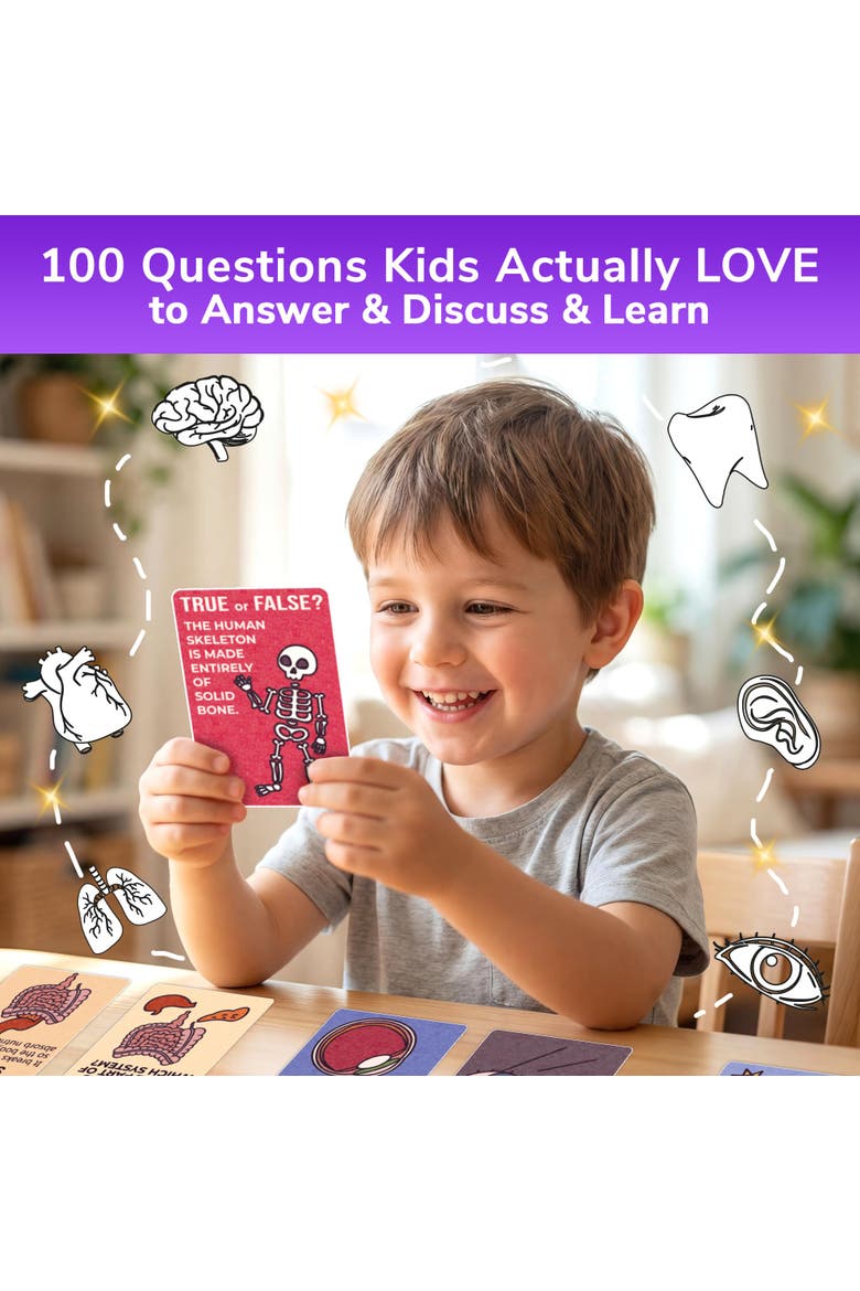 Kids Trivia Card Games - World, Space, History & Human Body, Alternate, color, Body