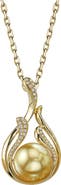 The Pearl Source Golden South Sea Pearl & Diamond Layla Pendant