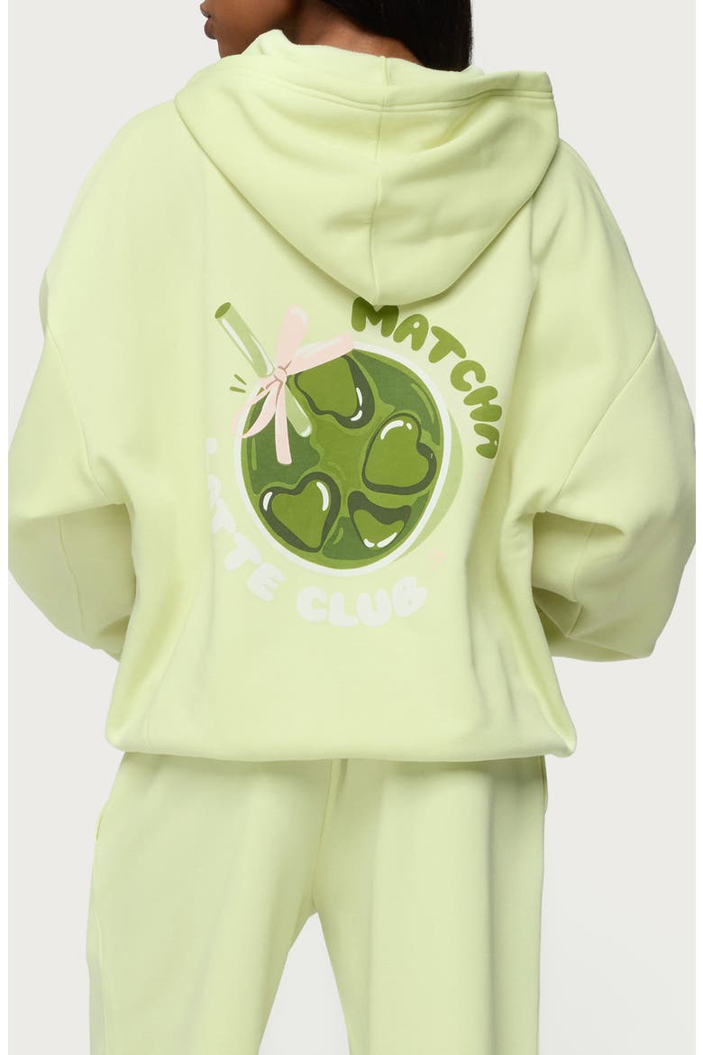 Matcha Lover Oversize Hoodie, Alternate, color, GREEN