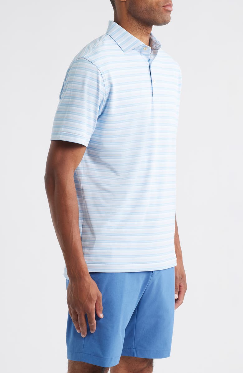 Peter Millar Atrium Stripe Performance Jersey Polo, Alternate, color, Sky