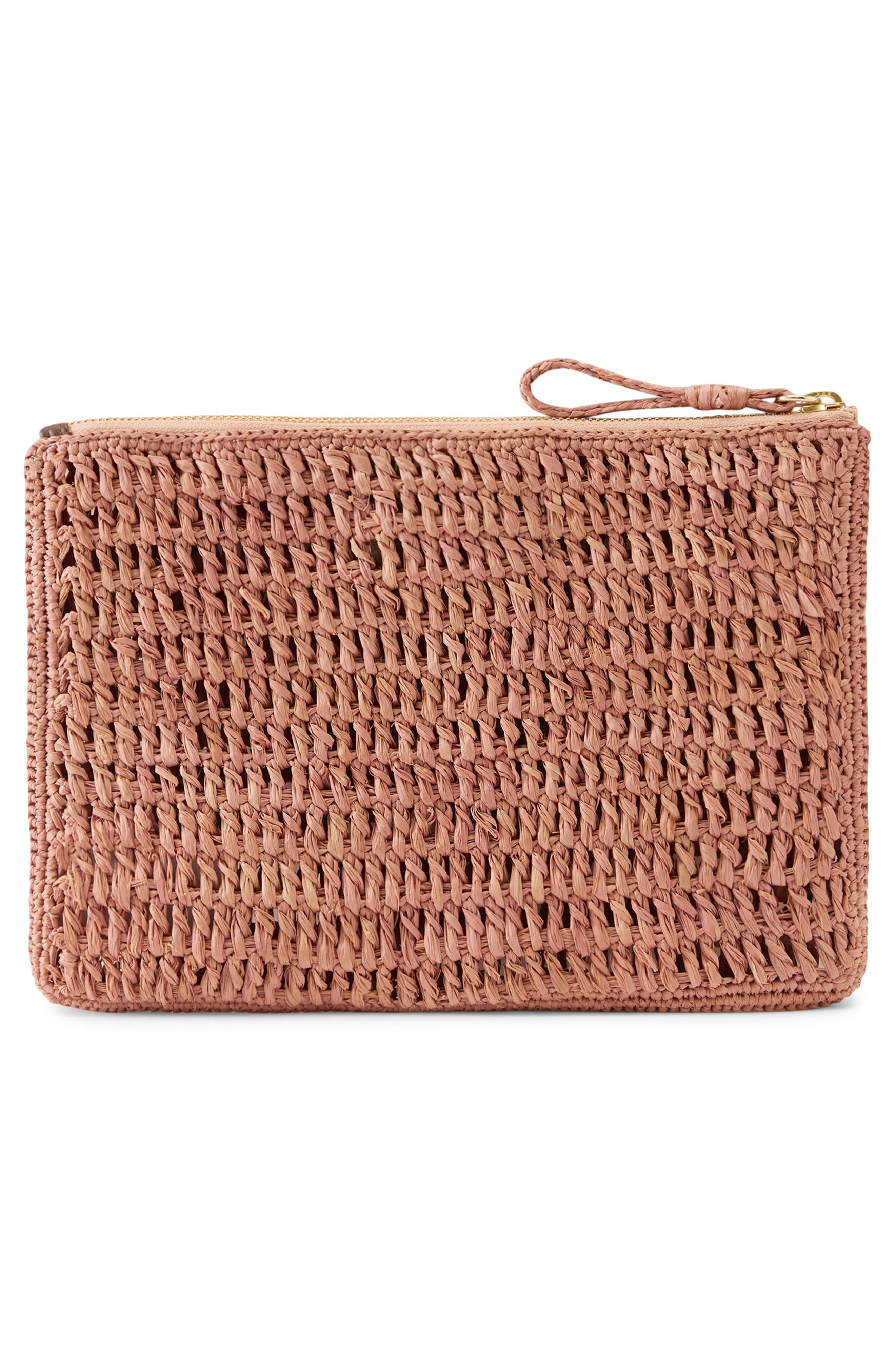 Helen Kaminski Dayani Crochet Raffia Clutch, Alternate, color, Petal