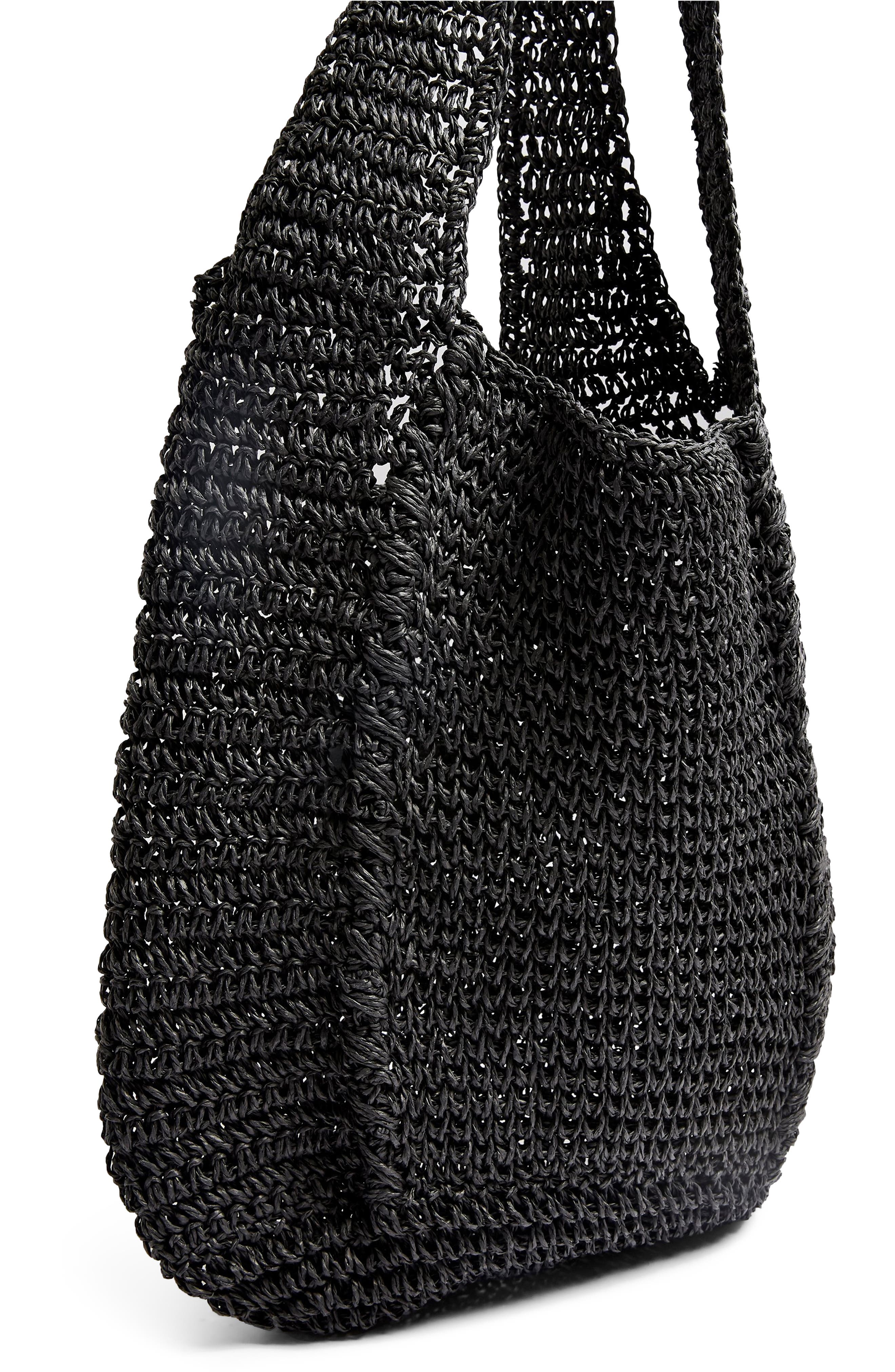 Topshop Bali Slouchy Straw Tote, Alternate, color, 