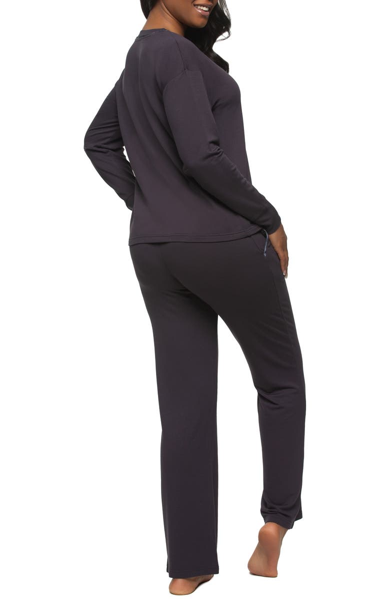 Felina Aria Long Sleeve Knit Pajamas, Alternate, color, Parisian Night