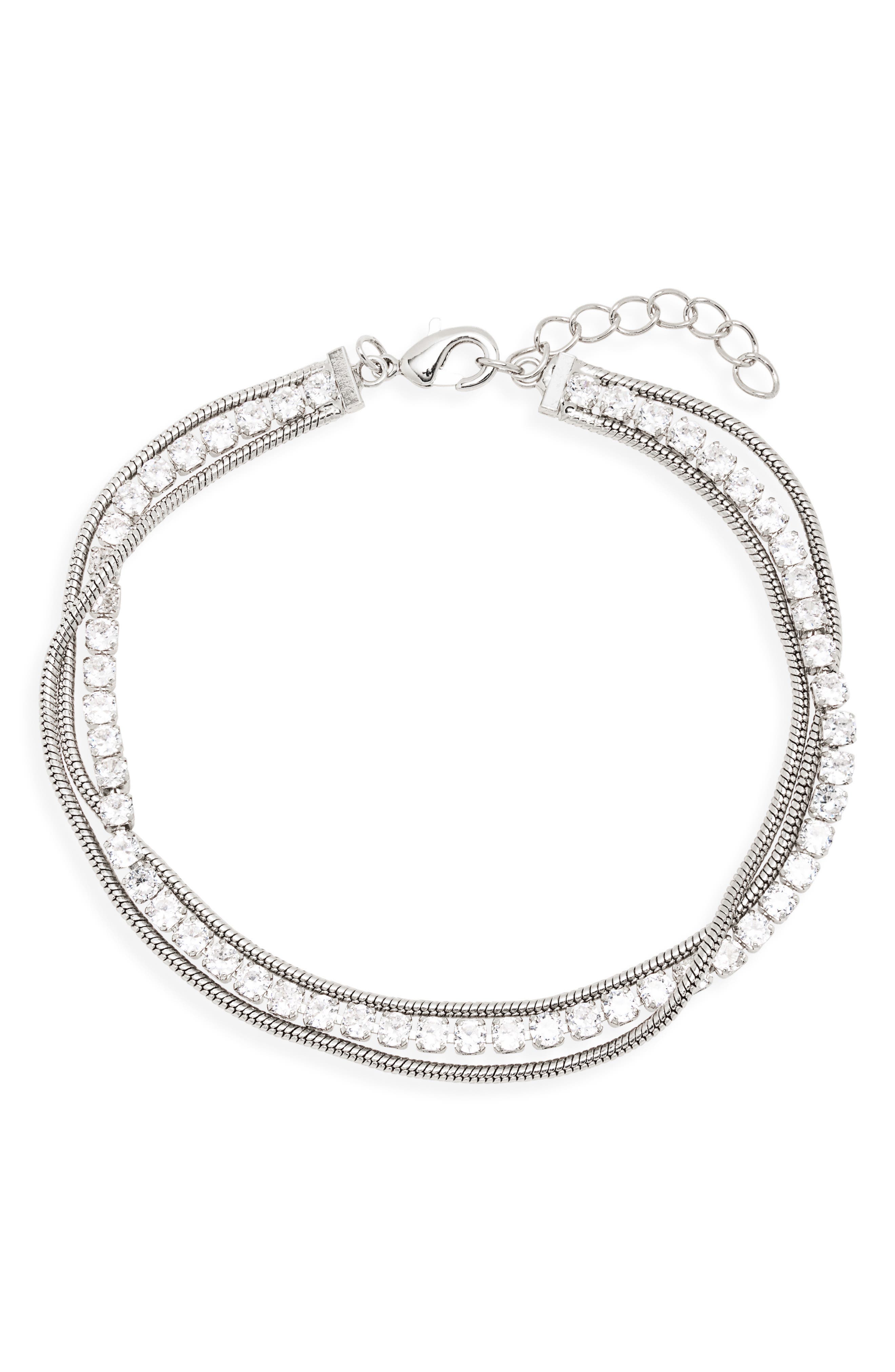 Cubic Zirconia Layered Chain Bracelet