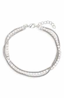 Cubic Zirconia Layered Chain Bracelet