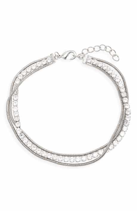 Cubic Zirconia Layered Chain Bracelet