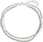 NORDSTROM RACK Cubic Zirconia Layered Chain Bracelet