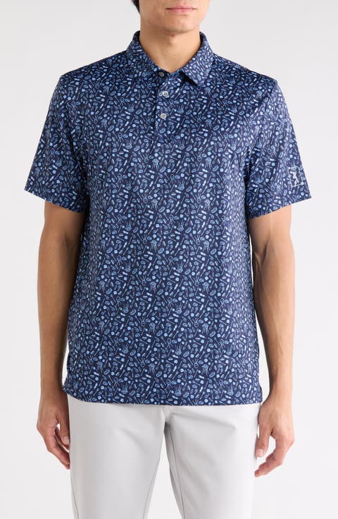Short Sleeve BBQ Printed Polo