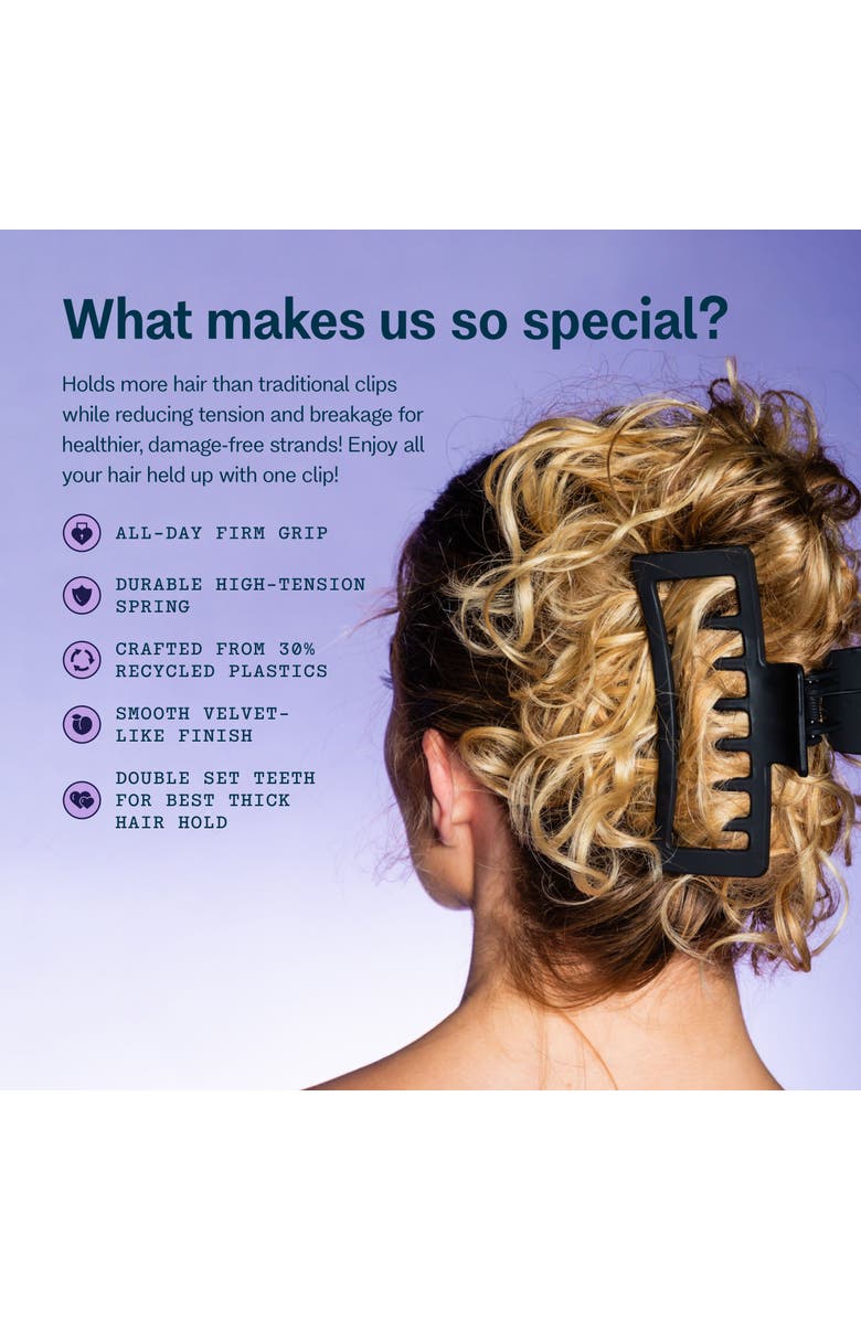 Gimme Beauty XL Rectangle Claw Clip for Thick Hair, Alternate, color, Black