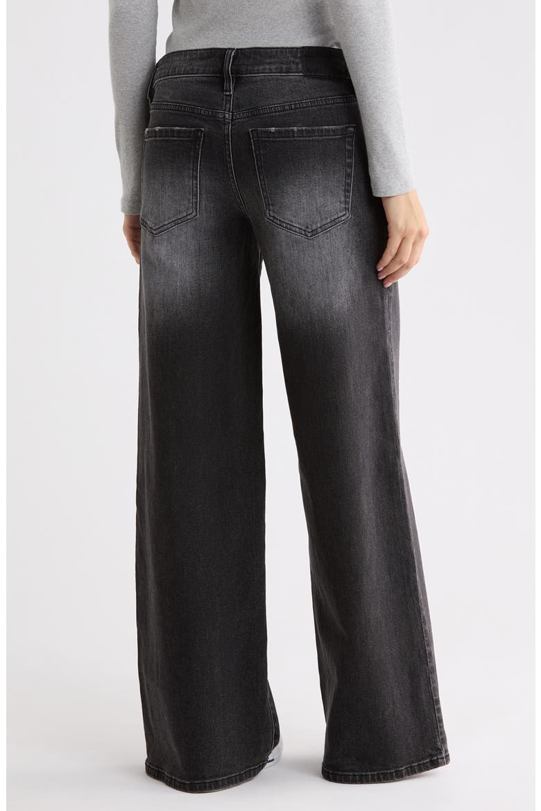 Low Rise Wide Leg Jeans, Alternate, color, BLACK WASH