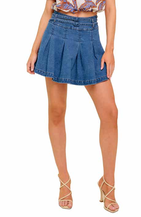 FLYING TOMATO Washed Denim Skort