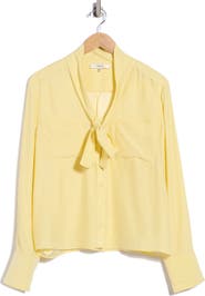 FRAME The Silk Modern Tie Blouse