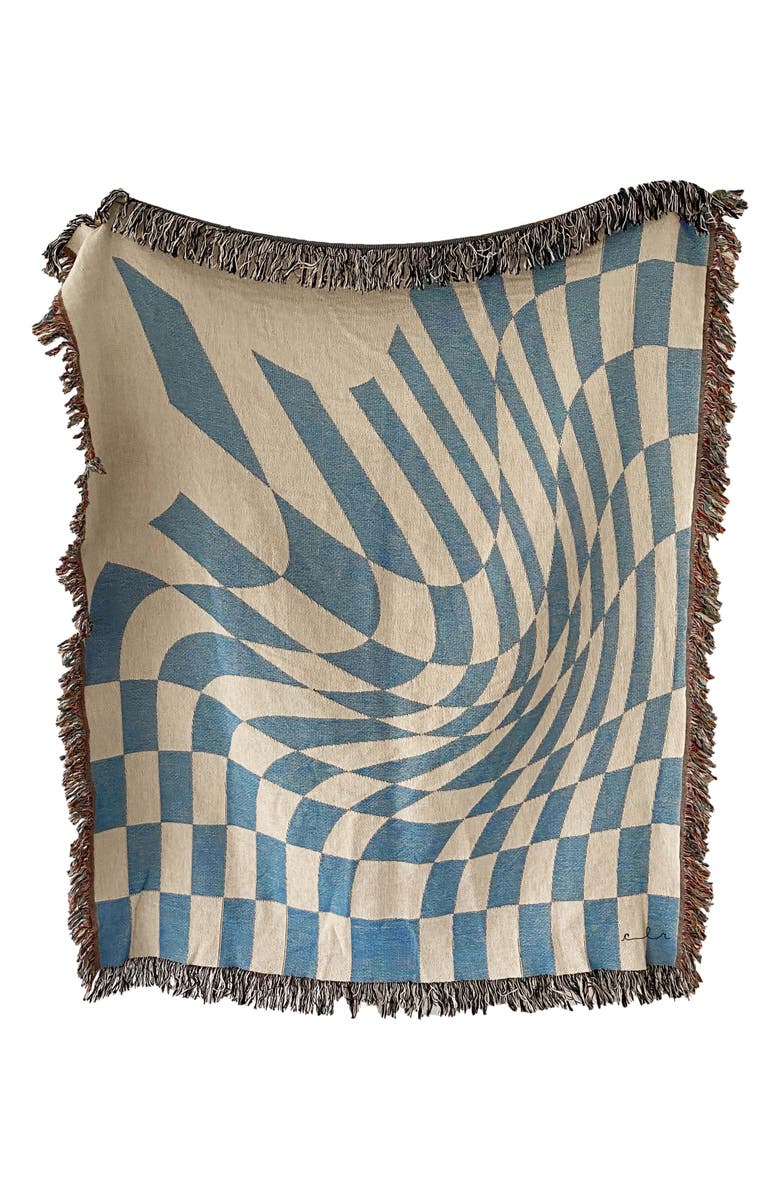CLR SHOP Groovy Grid Throw Blanket, Main, color,