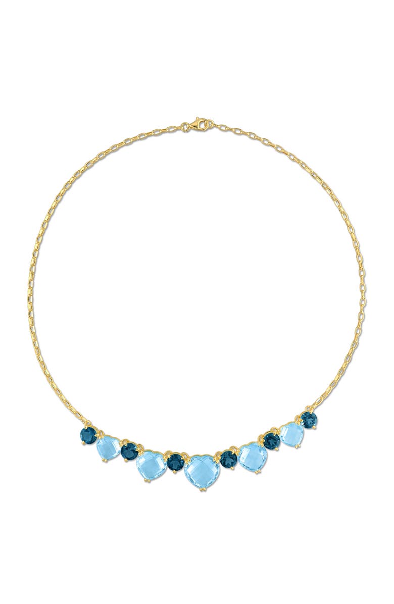 Julianna B. Blue Topaz Heart Necklace Plated Silver, Alternate, color, 