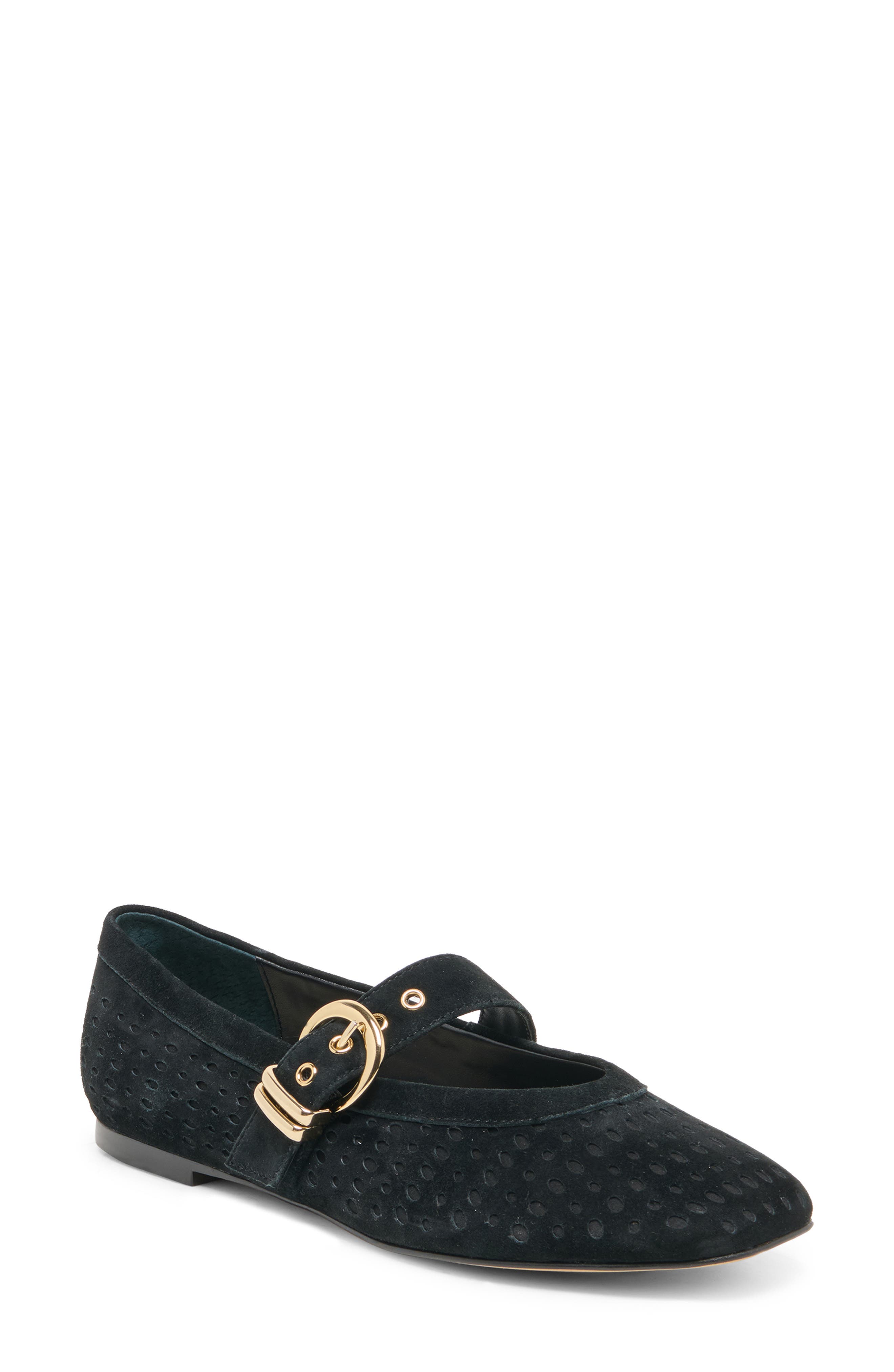 Mikela Mary Jane Flat, Main, color, ONYX PERFORATED