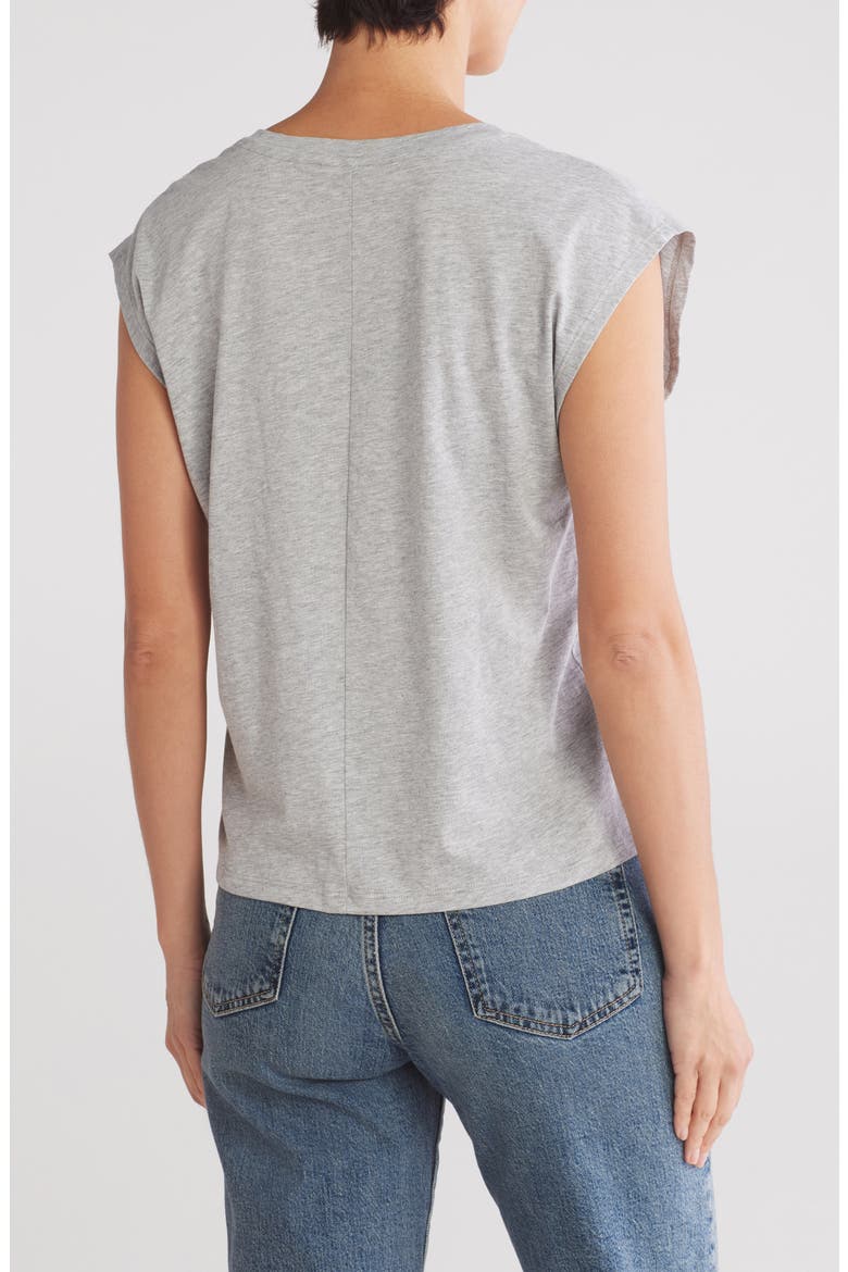 V-Neck Pima Cotton T-Shirt, Alternate, color, GREY HEATHER