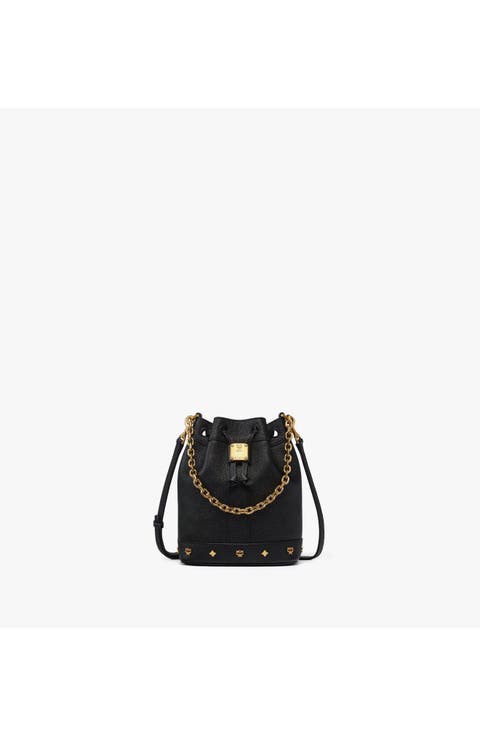 Mini Pina Drawstring Bag in Studded Calfskin