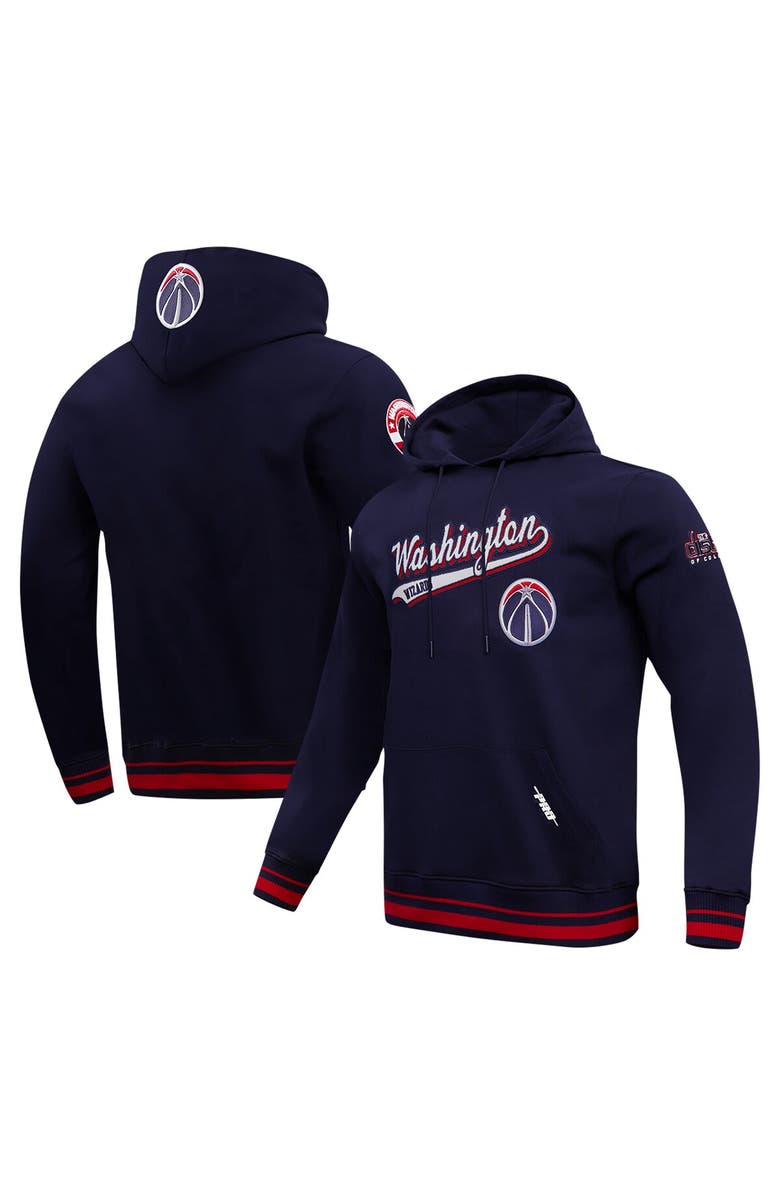 PRO STANDARD Men's Pro Standard Navy Washington Wizards Script Tail Pullover Hoodie, Alternate, color, 