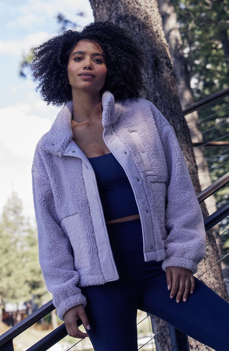 TravisMathew Sweet Heat High Pile Fleece Jacket, Alternate, color, Iris