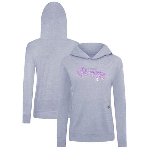 Women's Levelwear  Heather Gray Pittsburgh Penguins Hockey Fights Cancer Relay Pullover Hoodie
