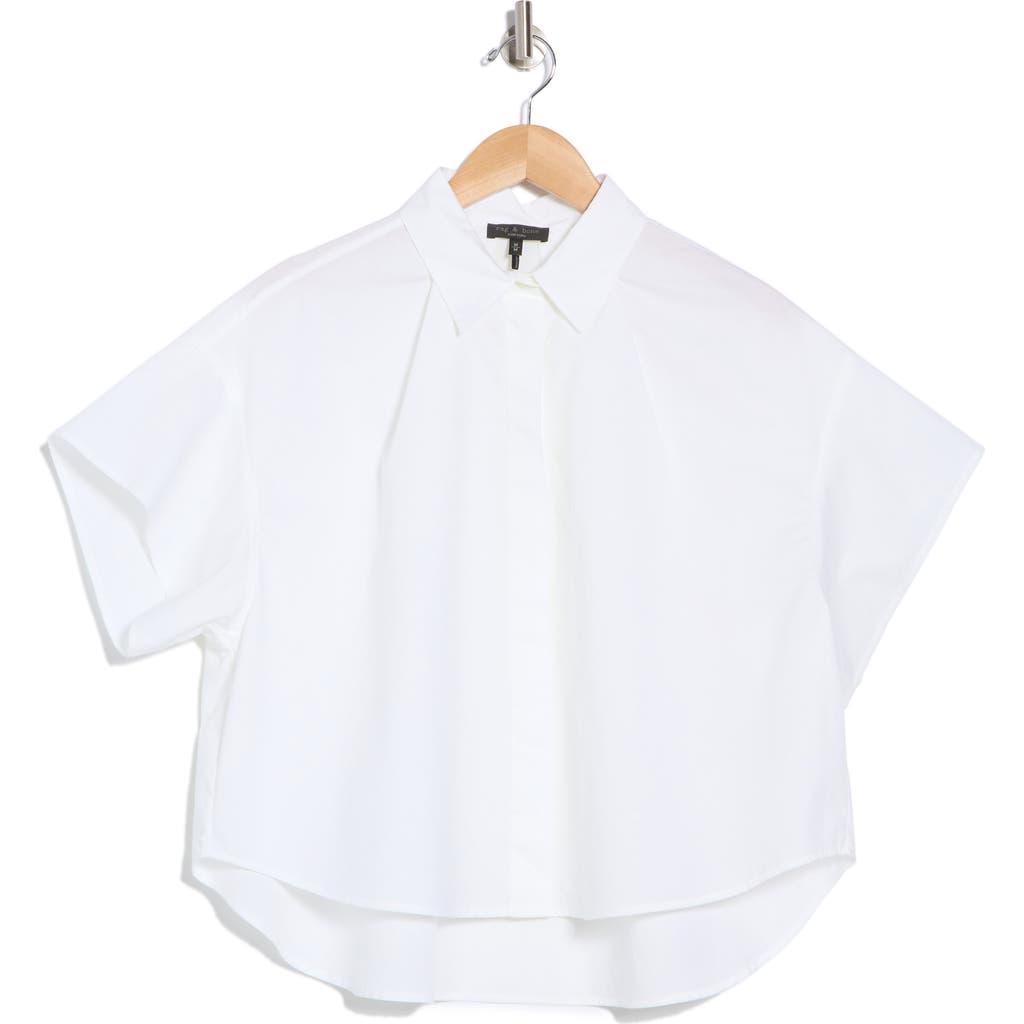 Rag & Bone Maura Cotton Poplin Button-up Shirt In White