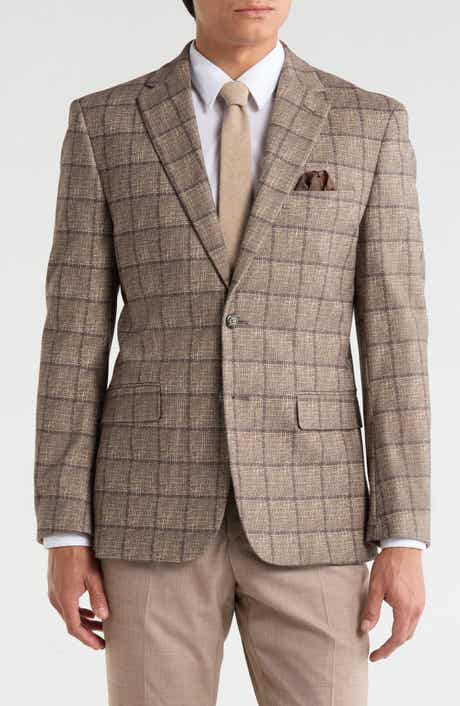 Duchamp Slim Fit Plaid Stretch Knit Sport Coat