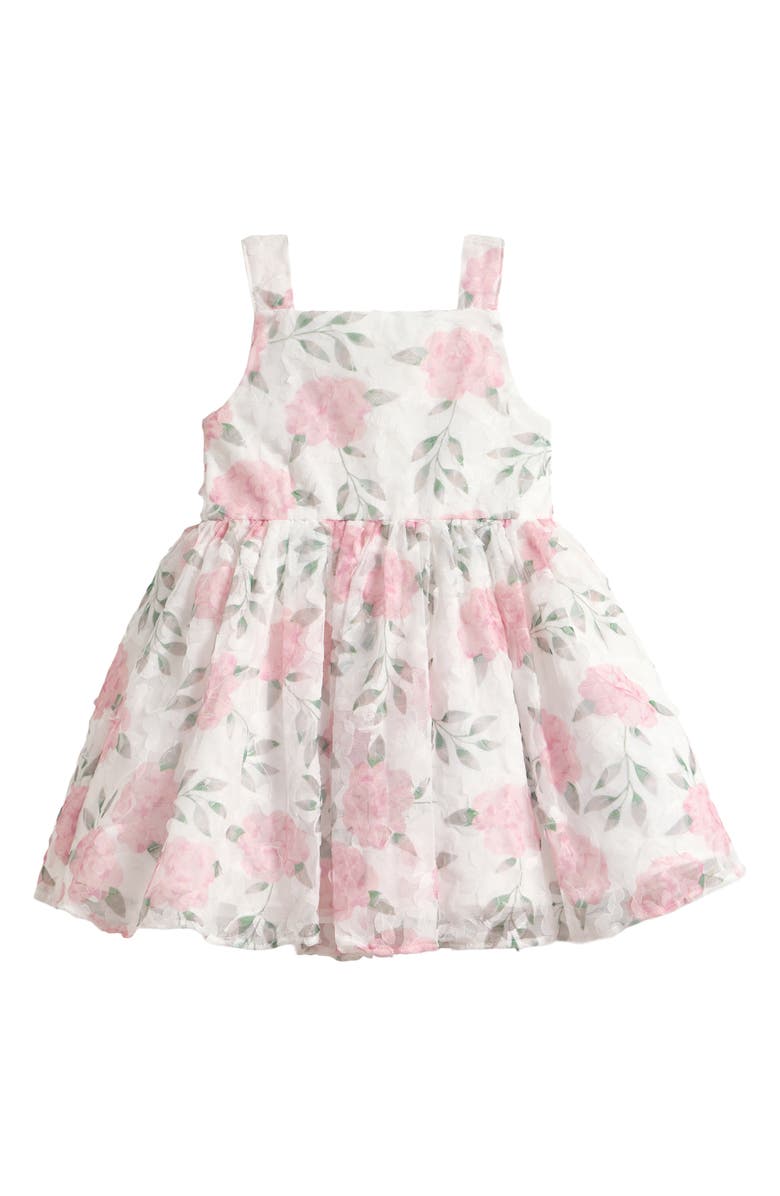 Pippa & Julie Kids' Emily Print Soutache Party Dress, Main, color, 