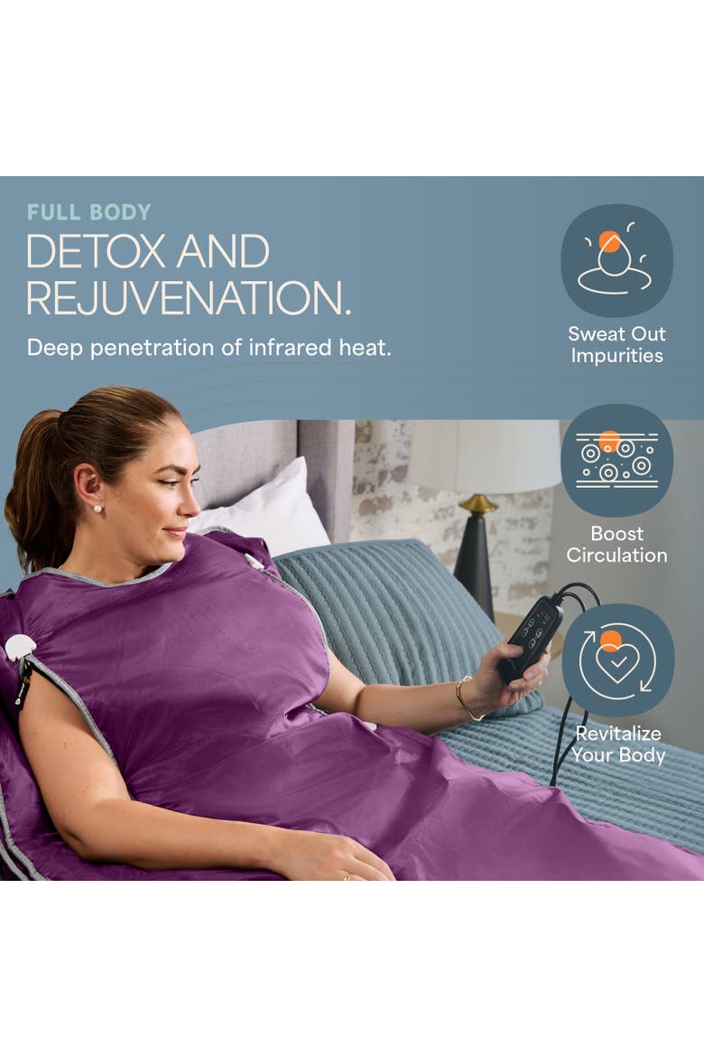 BioRemedy Infrared Sauna Blanket Portable Full Body Detox & Relaxation, Alternate, color, Regular Purple