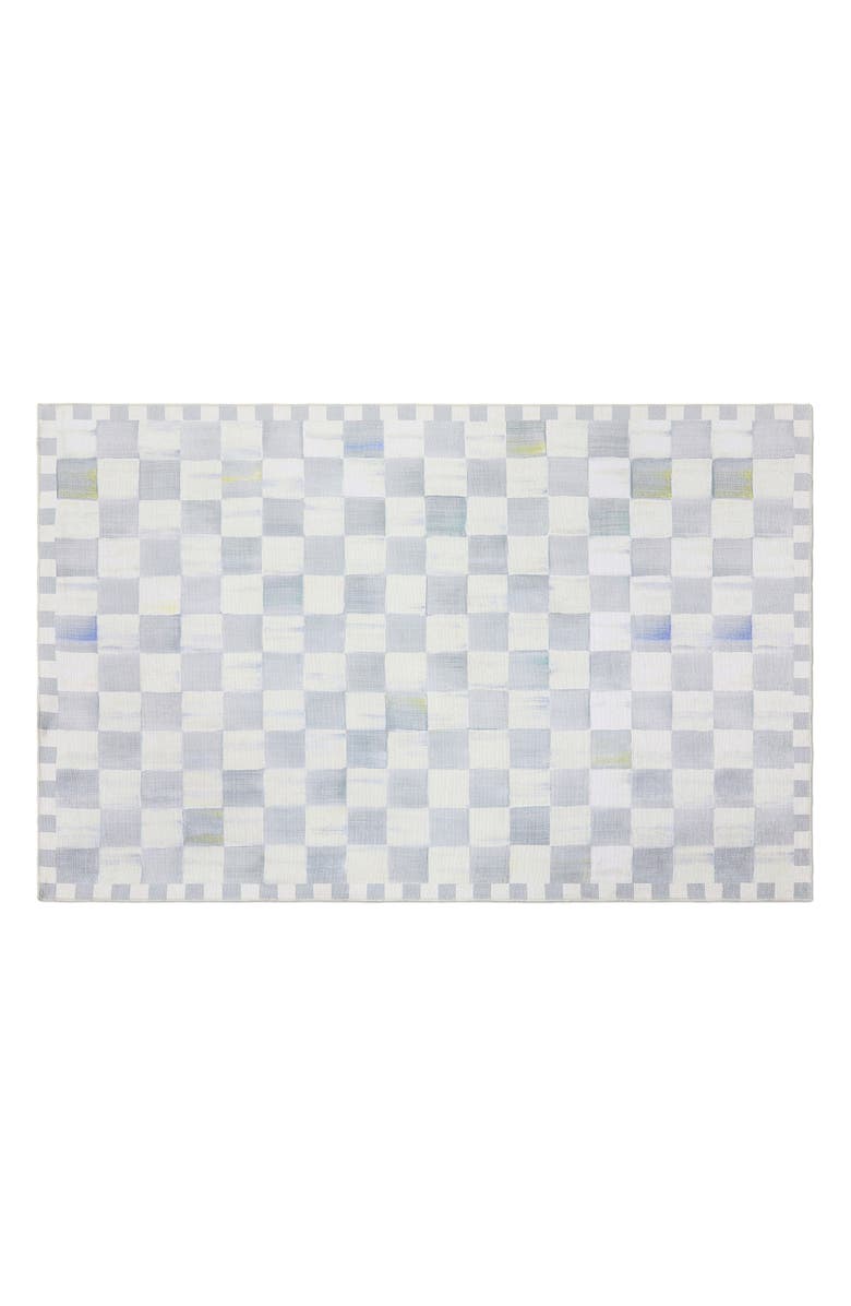 MACKENZIE CHILDS Sterling Check Washable Rug, Main, color, Sterling
