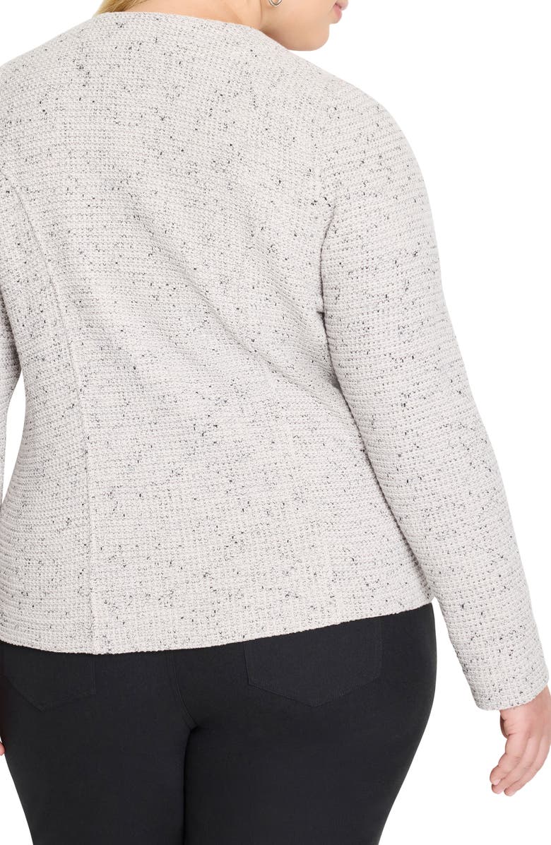 Mix Zip Front Knit Jacket