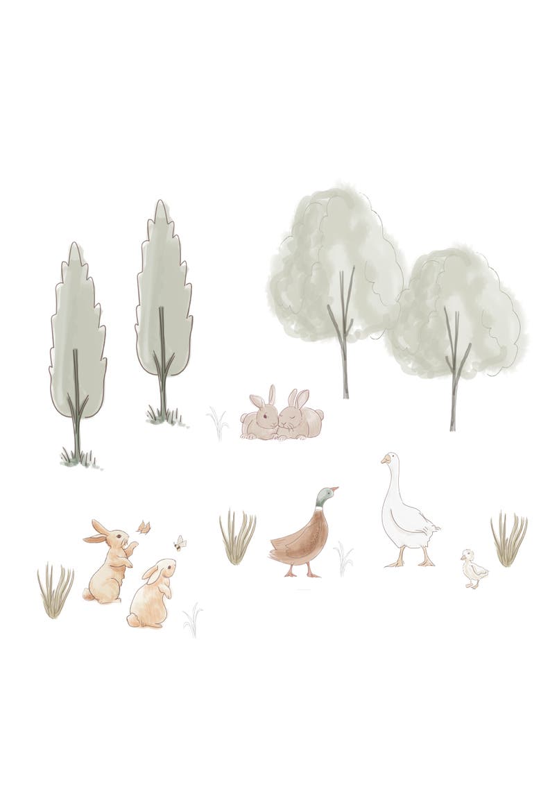 Signature Bunny Hop Woodland Trees/Duck Wall Decals/Stickers, Main, color, Multicolor