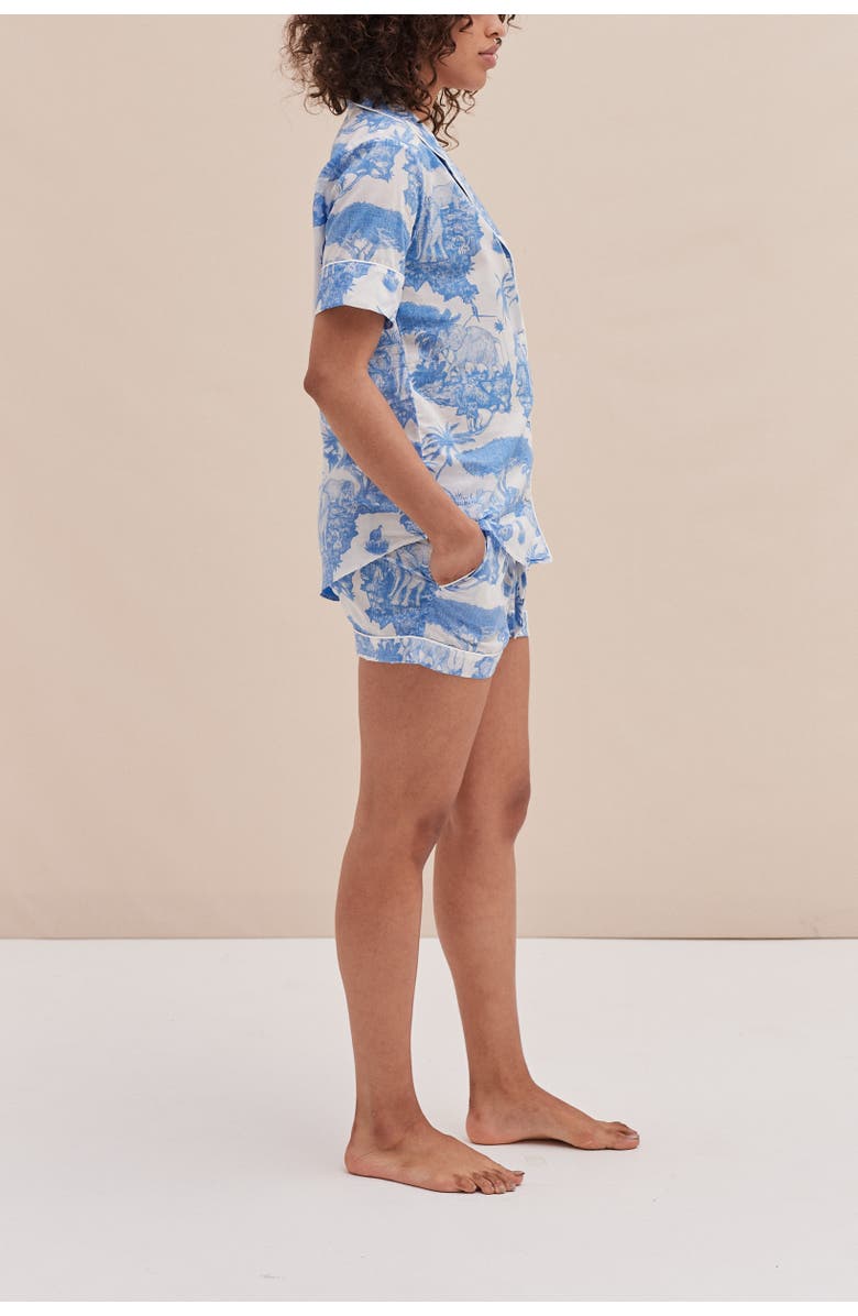 Desmond & Dempsey Short Sleeve Pajama Set, Alternate, color, Loxodonta Blue