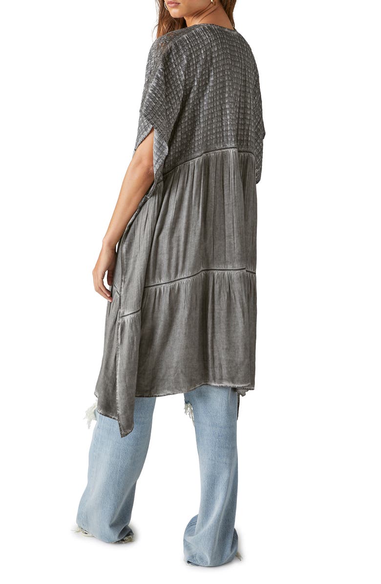 Lucky Brand Textured Long Woven Cardigan, Alternate, color,