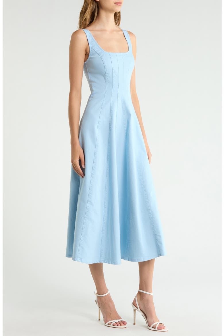 Una Fit & Flare Midi Dress, Alternate, color, BLUE