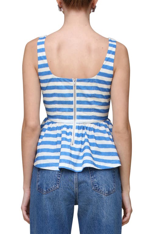 Shop Avec Les Filles Stripe Corset Peplum Tank