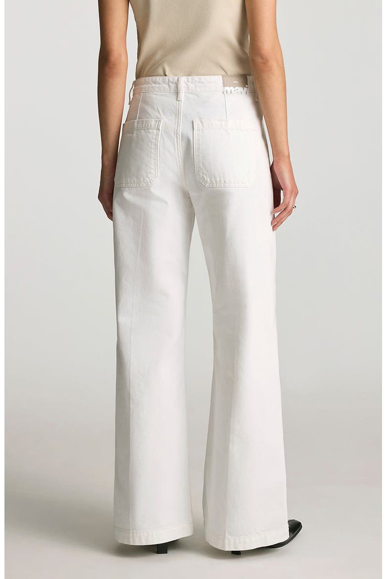 Christine Patch Pocket Wide Leg Jeans, Alternate, color, WHITE CLASSIC DENIM