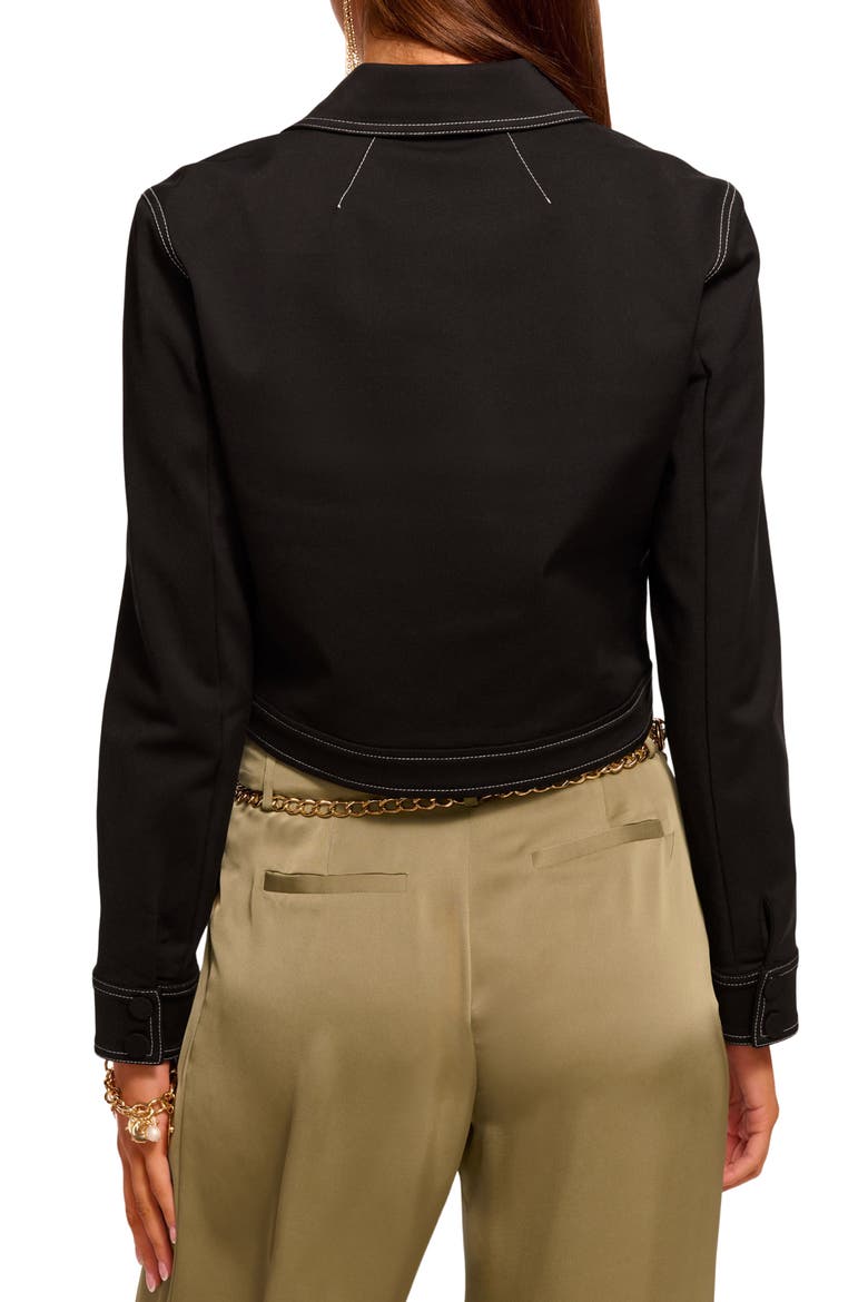 Marrie Topstitch Jacket, Alternate, color, BLACK