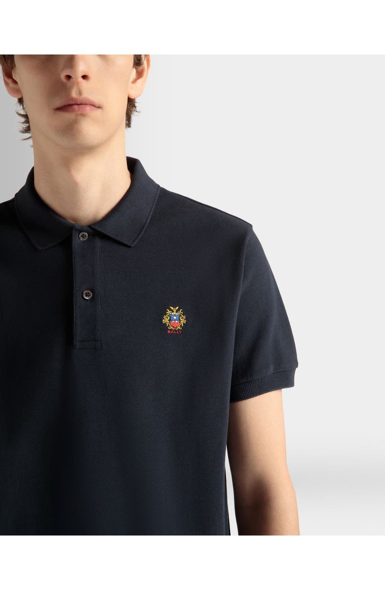 Bally Polo Shirt in Cotton, Alternate, color, Blue