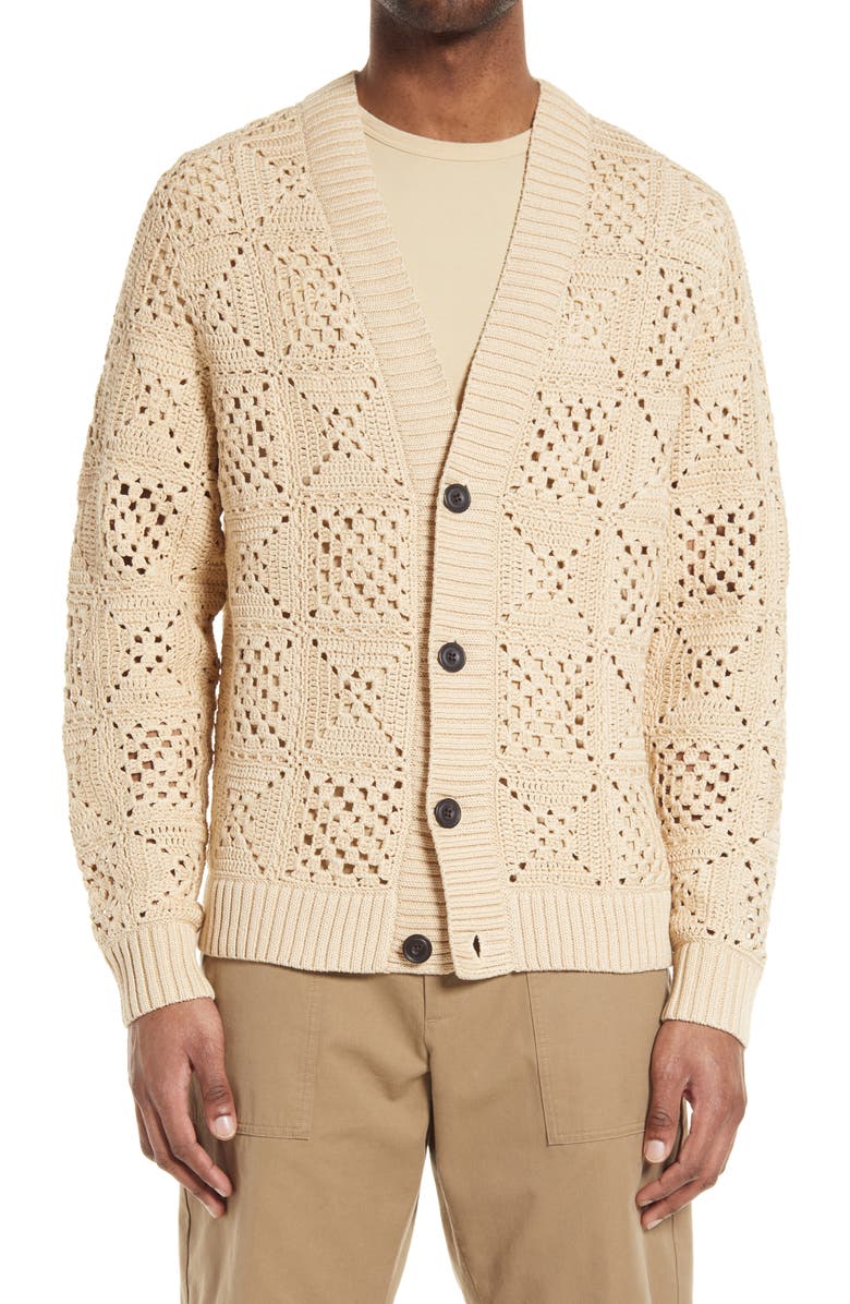 Vince Crochet Cardigan, Alternate, color,