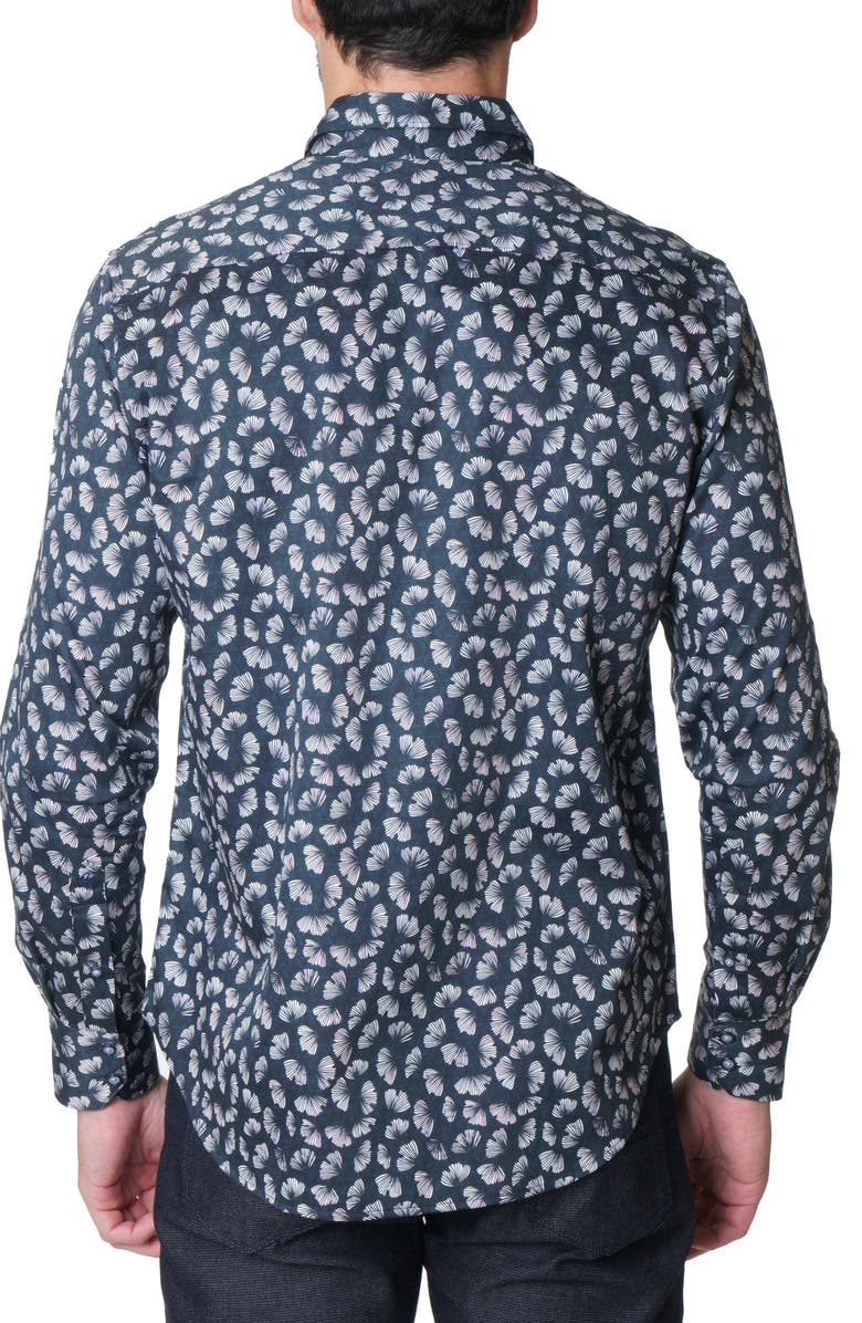 Robert Graham Floral Fan Print Cotton Button-Up Shirt, Alternate, color,