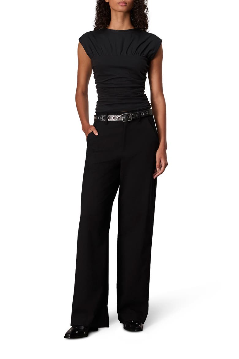 Mica Ruched Top, Alternate, color, BLACK