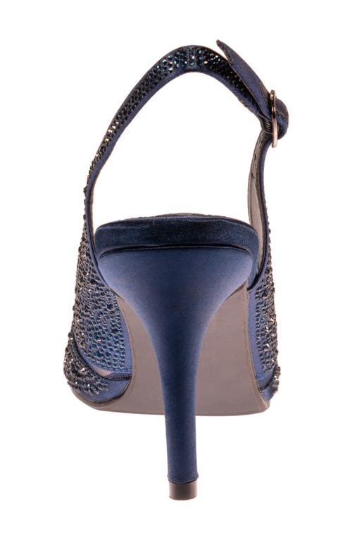 Lady Couture Rhinstone Slingback Sandal In Navy