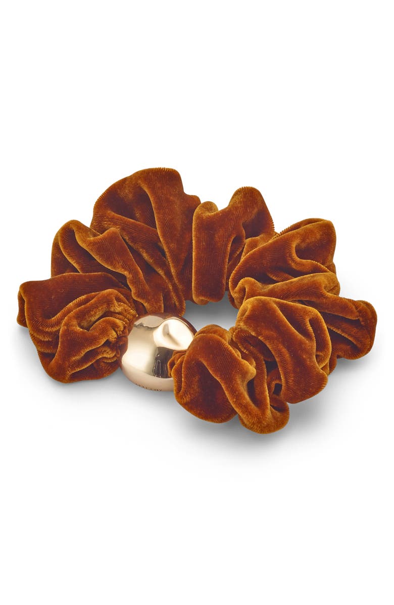 LELET NY Medium Inara Velvet Pendant Scrunchie, Main, color, Auburn