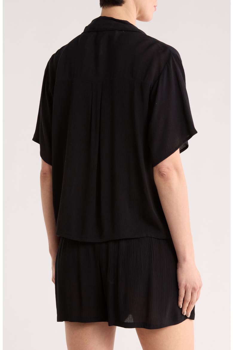 Easy Gauze Cover-Up Shirt, Alternate, color, BLACK