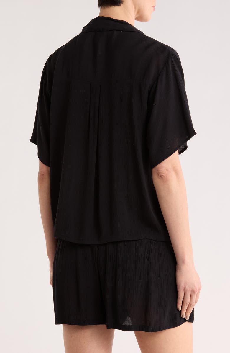 NORDSTROM RACK Easy Gauze Cover-Up Shirt, Alternate, color, Black