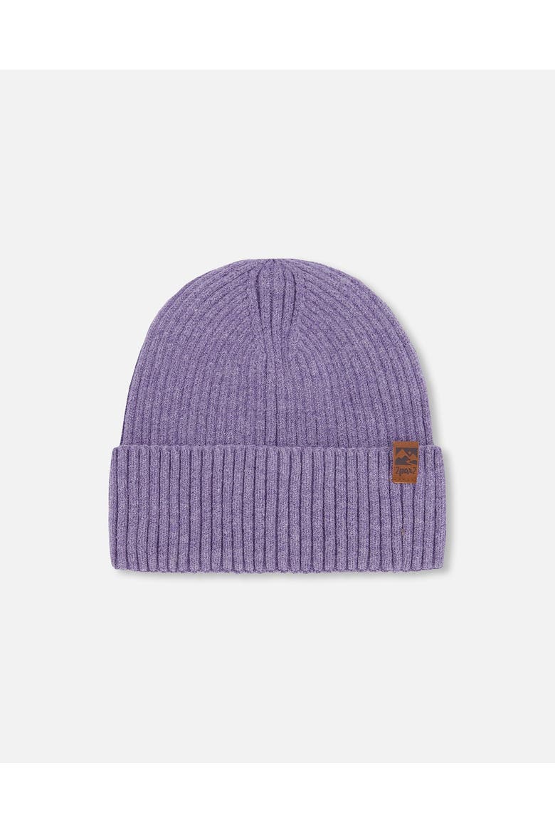 Girl Rib Knit Beanie Hat, Main, color, Lavender