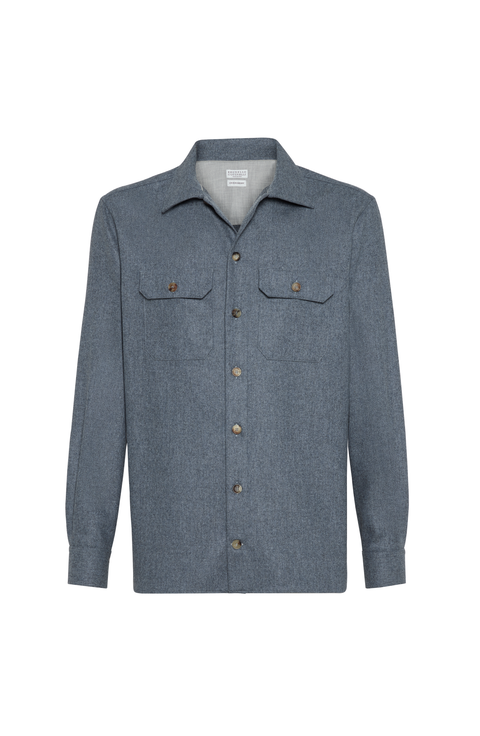 Virgin wool flannel overshirt