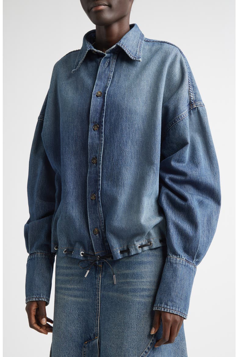 The Leland Drawstring Denim Shirt, Alternate, color, DAKOTA WASH