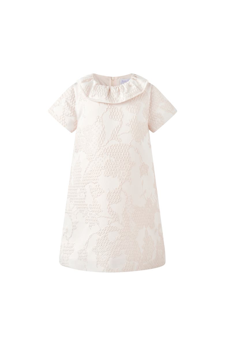 Rachel Riley Gold Damask Shift Dress, Main, color, Gold